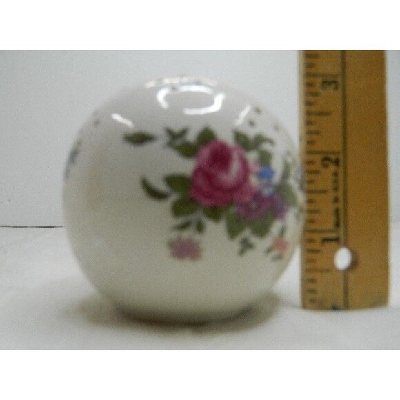 Vintage Porcelain Pomander Potpourri Ball Scent Diffuser Pink/Blue Floral Japan - Picture 6 of 6